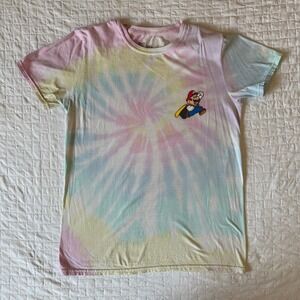 Super Mario Pastel Tie-Dye Short Sleeve Tee - Mario Graphic